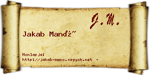 Jakab Manó névjegykártya